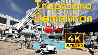 Tropicana Demolition Team 🔴 Full Work Day 8 Hours PreImplosion lasvegas tropicana [upl. by Ab545]