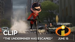 Incredibles 2 Clip  quotThe Underminer Has Escapedquot [upl. by Nwahc]