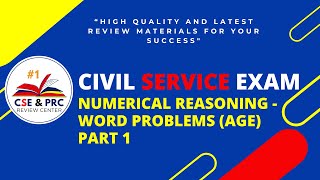 Civil Service Exam Drill for 2024 NUMERICAL REASONING  Word Problems Age Part 1 [upl. by Mokas]