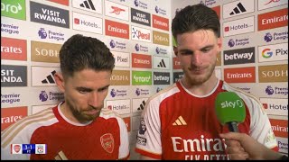 Declan Rice amp Jorginho Post Match Interview Arsenal 31 Liverpool [upl. by Mariandi669]