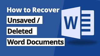 Word Document Recovery  How to Recover Unsaved or Deleted Word Documents [upl. by Kraul]