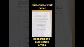 Research amp Publication ethics Paper phd course work phd pyqs [upl. by Suehtomit]