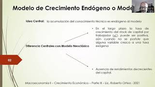 Curso de Economía Avanzada  Teoría del Crecimiento Endogeno o AK 1ra Parte [upl. by Atelahs]