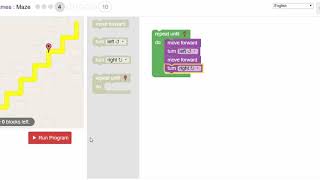 Blockly Games  Maze  Level 4 [upl. by Kroy]