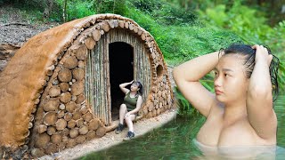 Epic Solo Bushcraft Build a Dugout House  Hobbit Refuge Part 1 [upl. by Paley855]