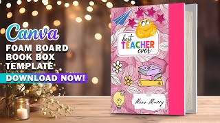 Book Box Template Canva Editable Treat Book Box Teachers Day Gift Book Box Foam Board Book Box [upl. by Cuthburt]