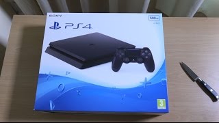 PS4 Slim  Unboxing amp First look 4K [upl. by Assenay]