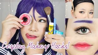 8 Cosplay Makeup Hacks EVERYONE Should Know  Face Taping Brow Concealing Anime Lips [upl. by Cindee181]