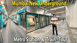 Mumbai Underground Metro  Inside Tour 😍  37000 Crore Project  First Look of Stations [upl. by Trbor]