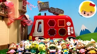 アンパンマン はたらくくるま 火事だー！！ギューギューDXパズル消防車ににげろー！！何人入るかな？ ❤ 人形 キャラクター おもちゃ アニメ トイ キッズ animation anpanman [upl. by Eirrol]