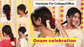 🔥മുല്ലപ്പൂ Hairstyles for Long amp Short Hair Onam Hairstyles with jasmine Flower in Malayalam [upl. by Charmine455]