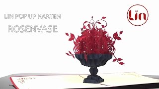 Pop Up 3D Karte zum Muttertag  Geburtstag  Blumen Rosen [upl. by Narej]