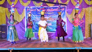 karakattam dance performance pums thelunganur annual day 2024 [upl. by Ahsilahs]