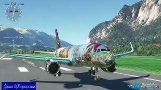 Landing at Innsbruck airport very beautiful scenery  MSFS 2020 [upl. by Lamrouex]