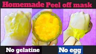 Homemade peel off mask  Peel off face mask  Diy peel off face mask without gelatin and egg [upl. by Chloras66]