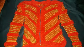 फूल स्वेटर मे झालर डिजाइन बनाने सीखे । Handmade sweater design [upl. by Faye879]