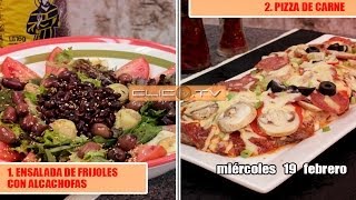 1 ENSALADA DE FRIJOLES CON ALCACHOFAS 2 PIZZA DE CARNE [upl. by Gawlas]