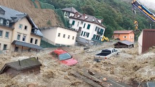 Сhaos in Switzerland Floods and landslides destroyed roads and houses in Brienz Europe is shocked [upl. by Malha]