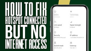 How To Fix Hotspot Connected But No Internet Access 2024 Best Method [upl. by Feodora916]