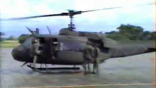 Huey Helicopter UH1H maintenance run up at soto cano air base [upl. by Penny]