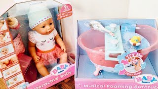 Baby Born Doll and With Musical Foaming Bath [upl. by Ahtelra]