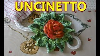 Uncinetto Fiori a Rilievo Facili  Porta StrofinaccioAsciugamano Uncinetto  Tutorial [upl. by Howund]