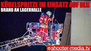 🔥 Brand an Lagerhalle 🔥  🚒 Löschen mit Kübelspritze auf der Drehleiter 🚒 [upl. by Knah]