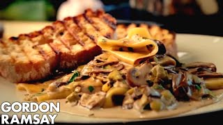 Mushroom Leek and Tarragon Pasta  Gordon Ramsay [upl. by Aicsile404]