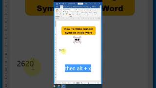 How to Insert DANGER SYMBOL in Word symbols msword tipsandtricks [upl. by Rehpotsrhc461]