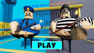 Police Barry vs Thief Barrys Prison Run All morphs unlocked obby roblox robloxobby [upl. by Yllus]