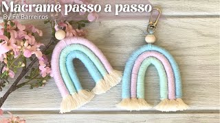 DIY ArcoÍris em Macramê passo a passo  DIY Macrame Rainbow  Fê Barreiros Macramê macrame [upl. by Lantz]