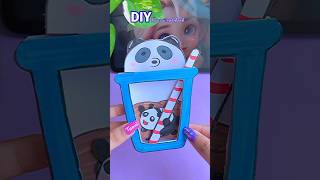 🧋🐼 DIY kawaii notebook shorts tonniartandcraft youtubeshorts art love satisfying craft [upl. by Nnaylrebmik]