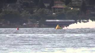 Greatest Hydroplane race ever at Seattle Seafair Graham Trucking Wins Oh Boy Oberto 822015 [upl. by Burta]