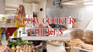 Healthy Slow Cooker Chicken Recipe with the BEST crispy potatoes [upl. by Eirrem]