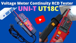 Reviewing of UNI T UT18C Auto Range Voltage Meter Continuity RCD Tester LED Detector [upl. by Leamaj]