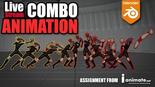 Combo Animation in Blender  Final Blocking pass [upl. by Aneerbas]