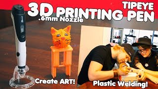 DRAW A 3D CAT Tipeye  HOW TO USE A 3D PRINTING PEN [upl. by Assirialc]