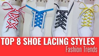 The Top 8 Shoes lace styles Shoe lacing styles  Shoes less style P120224 shoesfashion shoelace [upl. by Kumagai]