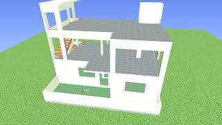 Construction sequence animation of residential bungalow [upl. by Ardyce]