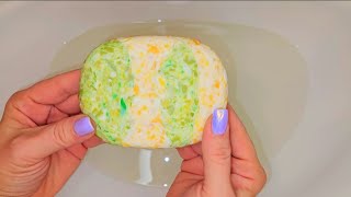 Soaping • ASMR • handmade soap • foaming soapy water with a sponge • lush foam • relaxing video • 4K [upl. by Neelasor]