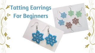 Tatting Earrings For Beginners  Tatting Helens Crafts [upl. by Yoc]