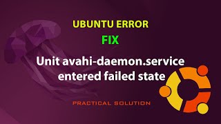 UBUNTU FIX Unit avahidaemonservice entered failed state [upl. by Norra]