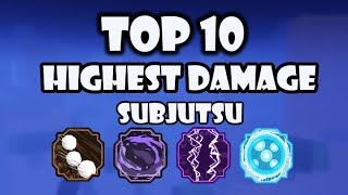 TOP 10 HIGHEST DAMAGE Subjutsus in Shindo life  Shindo Life Tier List [upl. by Pepillo]