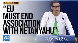 Swedish MEP says we cannot pray for Palestinian civilians while arming Israel  Dawn News English [upl. by Hewart156]