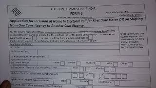 how to fill voter id form 6 offline [upl. by Grishilde]