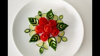 Food Decoration IdeasHandmadeSalad Decoration IdeasBeautiful Veg Flower Craft Food ArtEasy Make [upl. by Abibah]