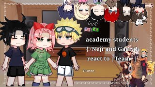 academy students react toNeji and Gaarareact toTeam7♡Yousra🇧🇷🇺🇸 [upl. by Squires289]