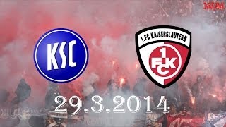 Karlsruher SC 22 1 FC Kaiserslautern  2932014  Polizei Pyro und das Spiel [upl. by Marillin]