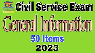 CIVIL SERVICE EXAM REVIEWER GENERAL INFORMATION  2023  ABRINICA CALZADO TV [upl. by Auria68]