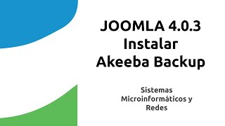 JOOMLA 403 instalar Akeeba Backup [upl. by Htinek]